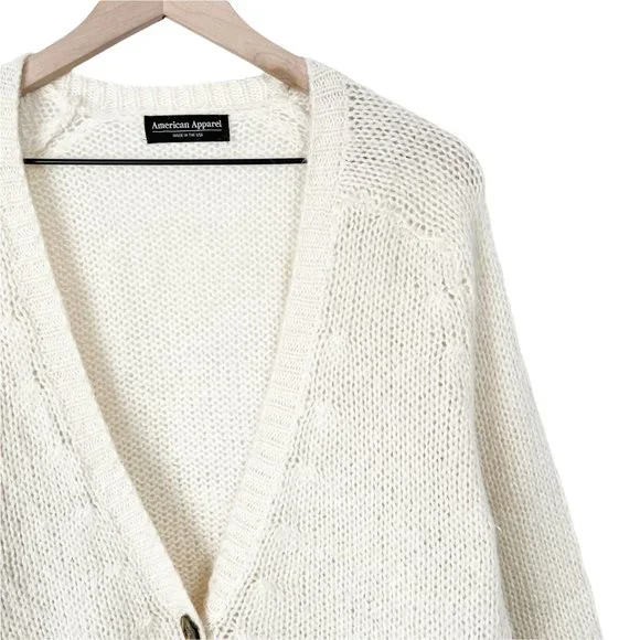 Vintage Mohair Wool Made in the USA American Apparel Oversized Cardigan Sweater - Picture 5 of 10